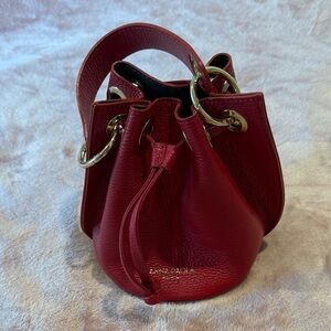Elegant Red Mini Bucket Bag